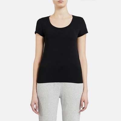 black scoopneck tee