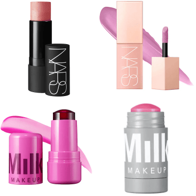 collage of the best liquid and cream blushes