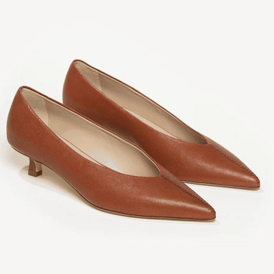 nude pump for work in darker brown