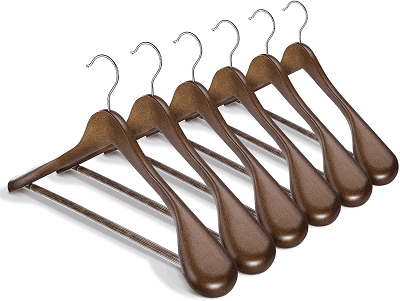 suit hangers with non slip pants bar, a great suit hanger for women's suits